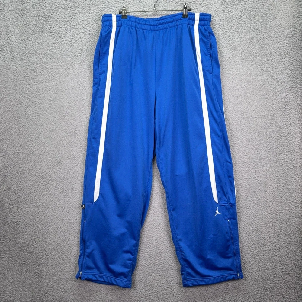 Vintage Jordan Track Pants Mens XXL Royal Blue White Stripe Active Lounge Y2K
